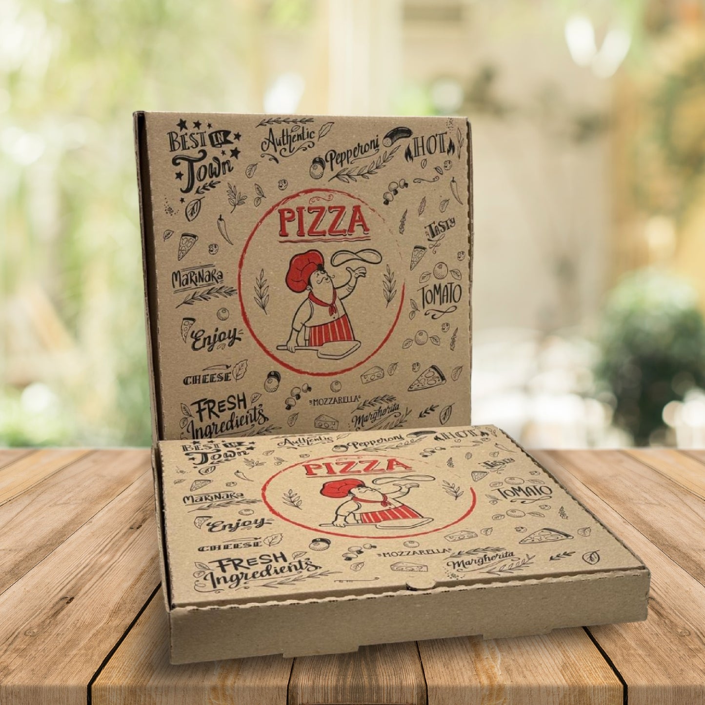 Generic Print Corrugated Pizza Box (13 x 1.75 x 13 in)(50pc)