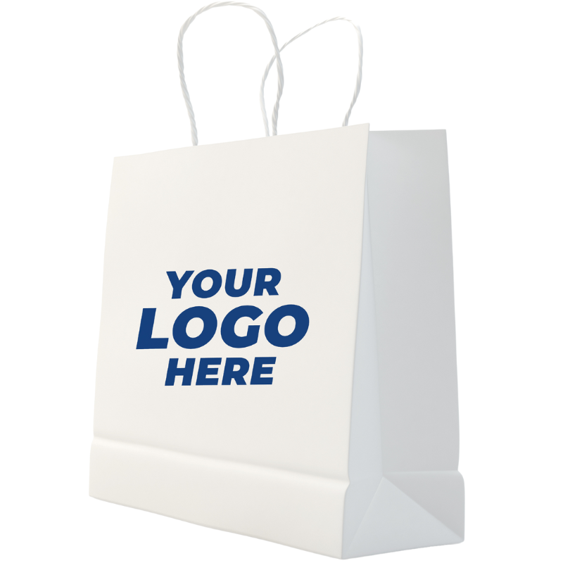 Large White Twisted Handle Bag (15 x 9.5 x 17  in)(200pc)