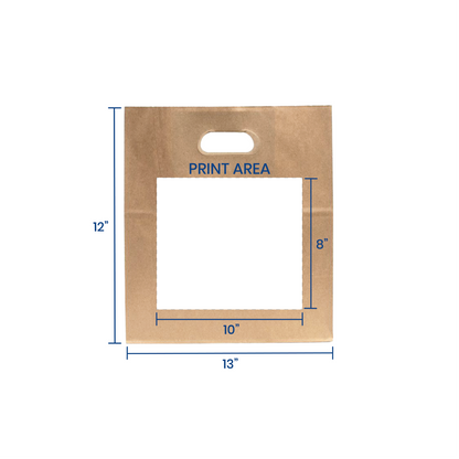 Small Brown Die Cut Bag (11 x 6 x 11.5 in) (500pc)